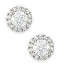 Diamond Round Halo Stud Earrings in 14k White Gold (1/3 ct. )