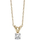 Round-Cut Diamond Pendant Necklace in 10k  or White Gold (1/5 ct. )