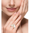 Diamond Crossover Statement Ring (1/10 ct. ) in Sterling Silver & 14k Gold-Plate