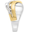 Diamond Crossover Statement Ring (1/10 ct. ) in Sterling Silver & 14k Gold-Plate