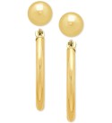 2 Pc. Set Polished Stud & Hoop Earrings in 14k Gold  3/4 inch Hoop