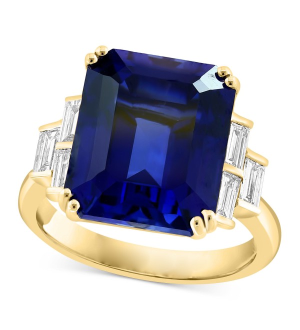 Lab Grown Sapphire (12-3/4 ct. ) & Lab Grown Diamond (5/8 ct. ) Statement Ring in 14k Gold