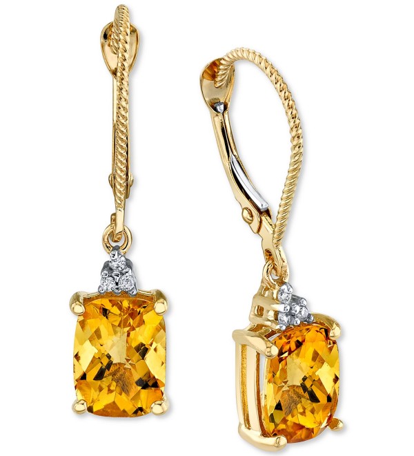 Citrine (3 ct. t.w.) & Diamond Accent Drop Earrings in 14k Gold