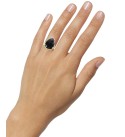 Onyx (22 x 15mm) & Diamond (1/10 ct. ) Statement Ring in 14k Gold