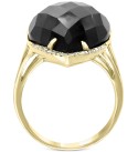 Onyx (22 x 15mm) & Diamond (1/10 ct. ) Statement Ring in 14k Gold