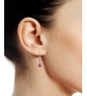 Ruby (1-5/8 ct. ) and Diamond (1/3 ct. ) Teardrop Halo Drop Earrings in 14k Rose Gold