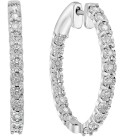 Diamond In & Out Small Hoop Earrings (3/8 ct. ) in Sterling Silver  1