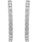 Diamond In & Out Small Hoop Earrings (3/8 ct. ) in Sterling Silver  1