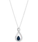 Sapphire (7/8 ct. ) & Diamond (1/10 ct. ) Pear Halo 18