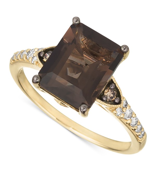 Chocolate Quartz (3-1/10 ct. ) & Diamond (1/4 ct. ) Ring in 14k Gold