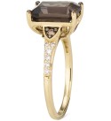 Chocolate Quartz (3-1/10 ct. ) & Diamond (1/4 ct. ) Ring in 14k Gold