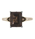 Chocolate Quartz (3-1/10 ct. ) & Diamond (1/4 ct. ) Ring in 14k Gold