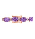 Amethyst (14 ct. ) & White Sapphire (3/5 ct. ) Link Bracelet in 14k Rose Gold