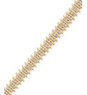 Diamond Accent Wide Link Chain Bracelet in Gold-Plated or Silver-Plated Brass