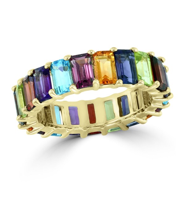 Multi-Gemstone Emerald-Cut Band (7-1/2 ct. ) in 14k Gold