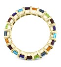 Multi-Gemstone Emerald-Cut Band (7-1/2 ct. ) in 14k Gold