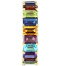 Multi-Gemstone Emerald-Cut Band (7-1/2 ct. ) in 14k Gold